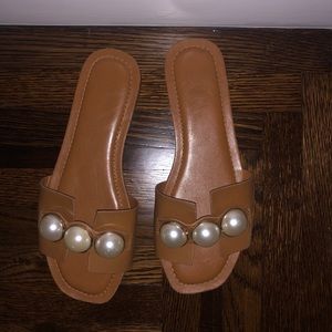 Zara Shoes | Zara Sandals With Pearls | Poshmark